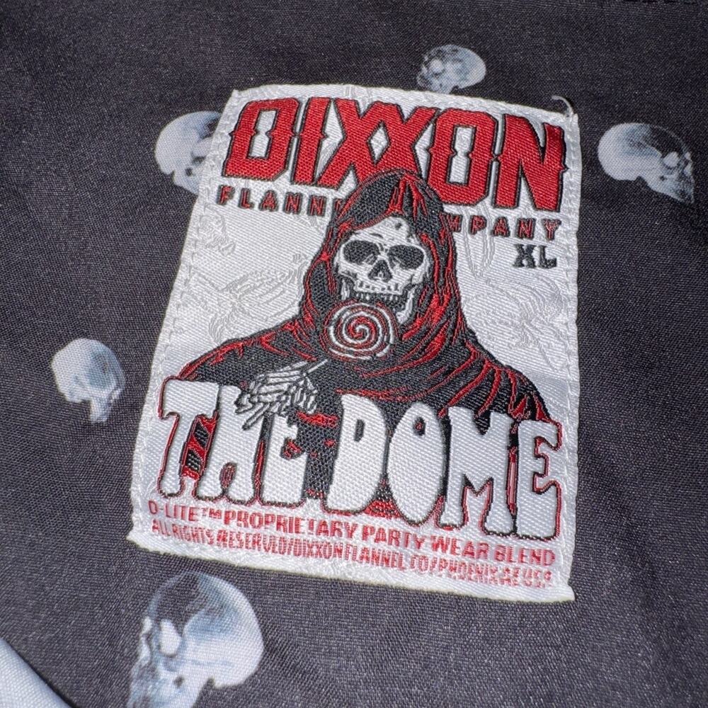 Dixxon The Dome D-Lite Womens Button Up Short Sleeve Tech Skull Black Size XL - Picture 3 of 6